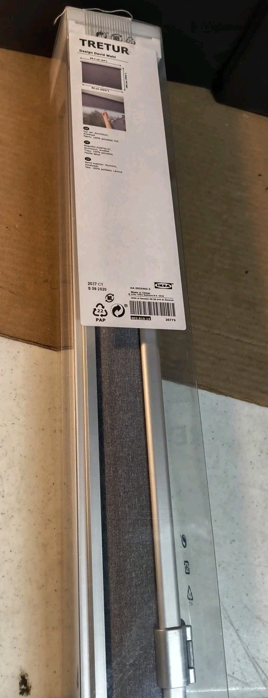 IKEA TRETUR Blackout Roller Blind Gray 32×76 ¾” in Original Package