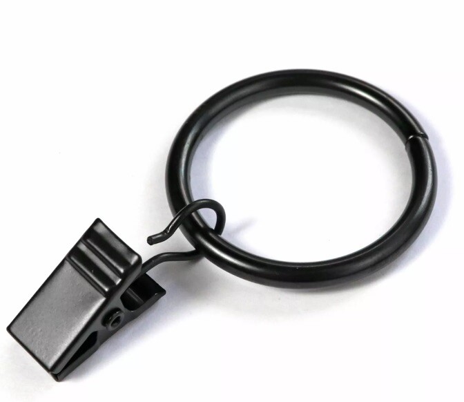 46 Pcs Metal Curtain Rings with Clip 1 in Inner Diameter Metal Drapery