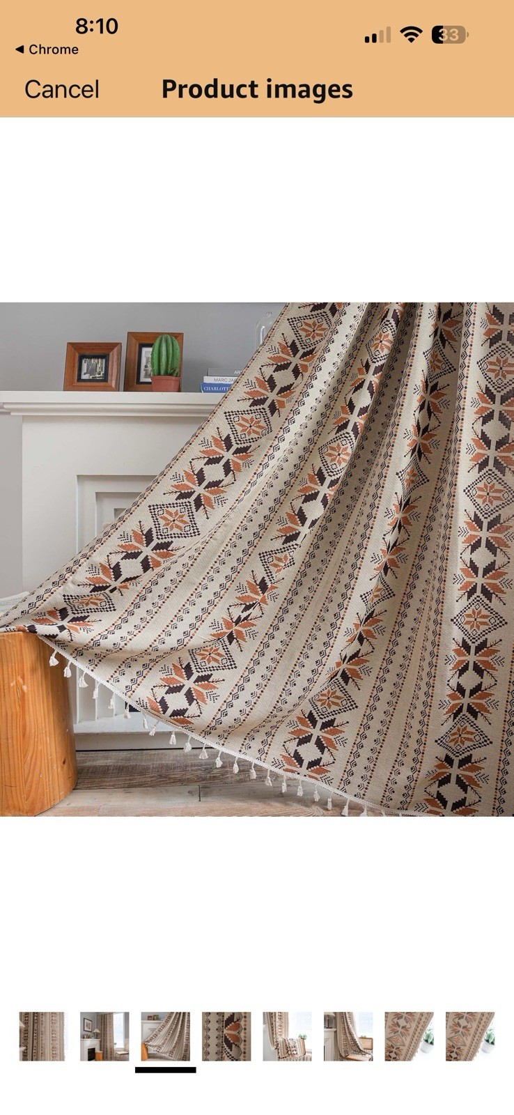 Boho Western Curtains 84 Inch 52″W x 84″L (Pack of 2) A Jacquard Floral04