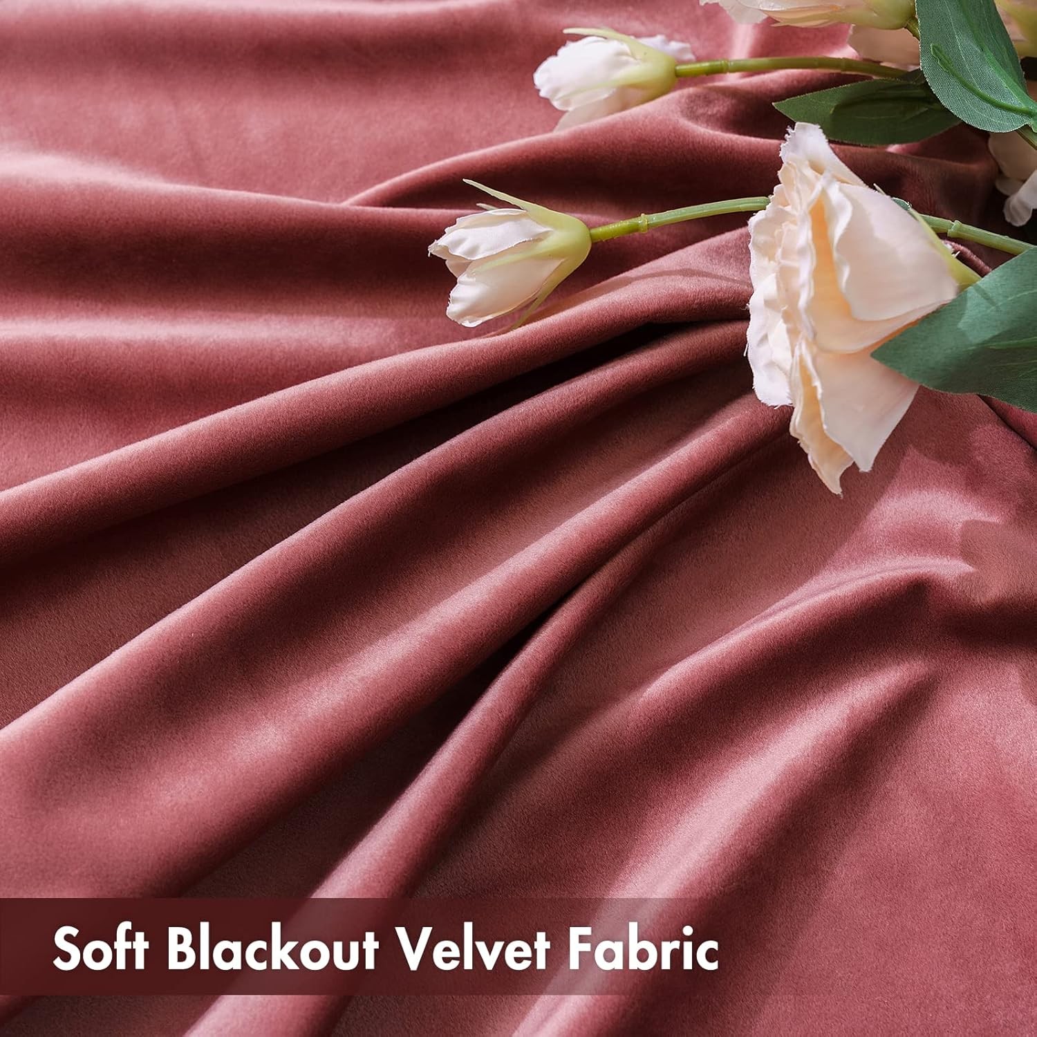 Pink Velvet Curtains Thermal Insulated 52″W x 96″L (Pack of 2) Dusty Rose