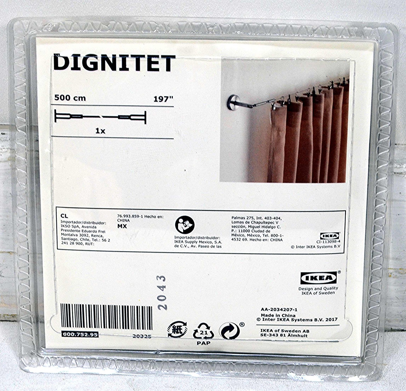 IKEA Dignitet Stainless Steel Curtain Wire System – Up to 197″ Long – adjustable