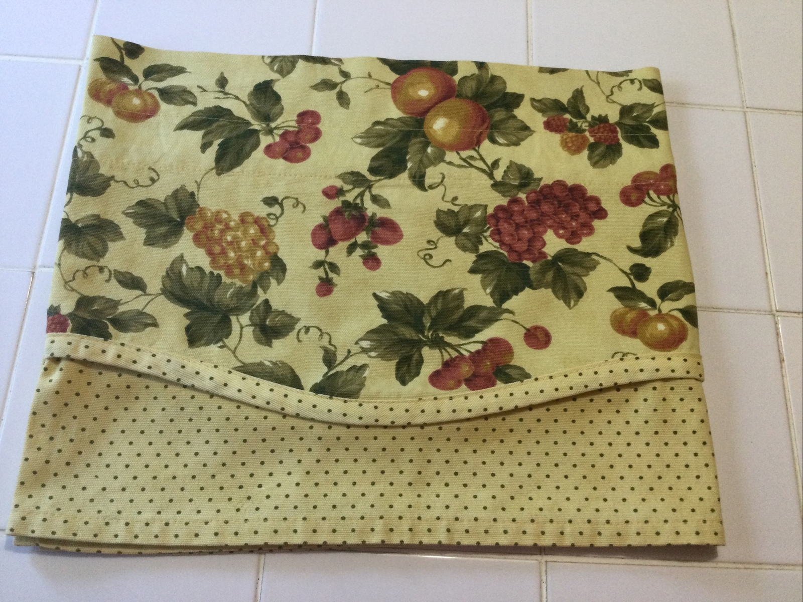 Waverly Garden Room Floral Manor Fruit Double Layer Valance 60×12″ Fruit/Dots