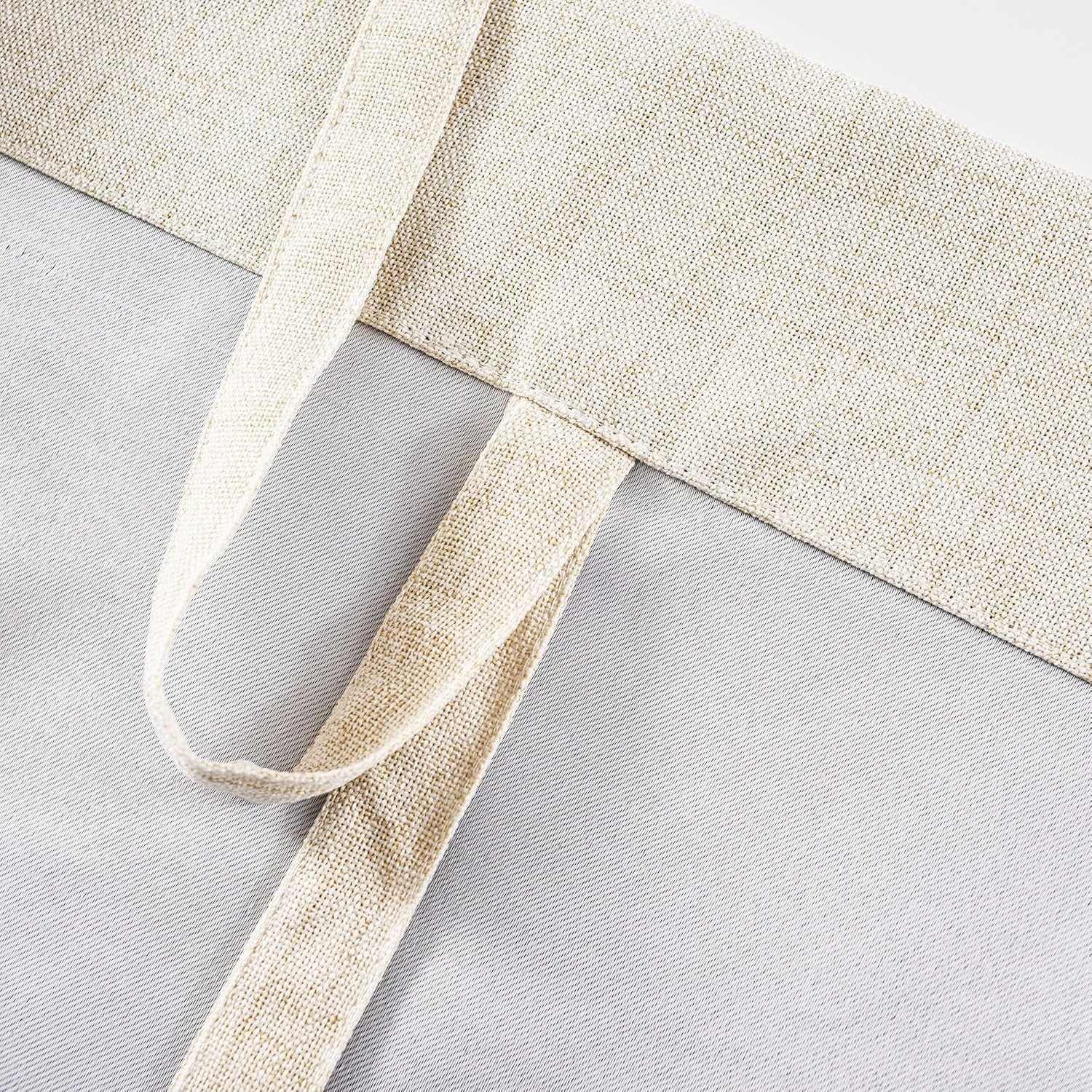 Double Layer Linen Blackout Tie Up Curtains Thermal Insulated Fully Lined Bal…