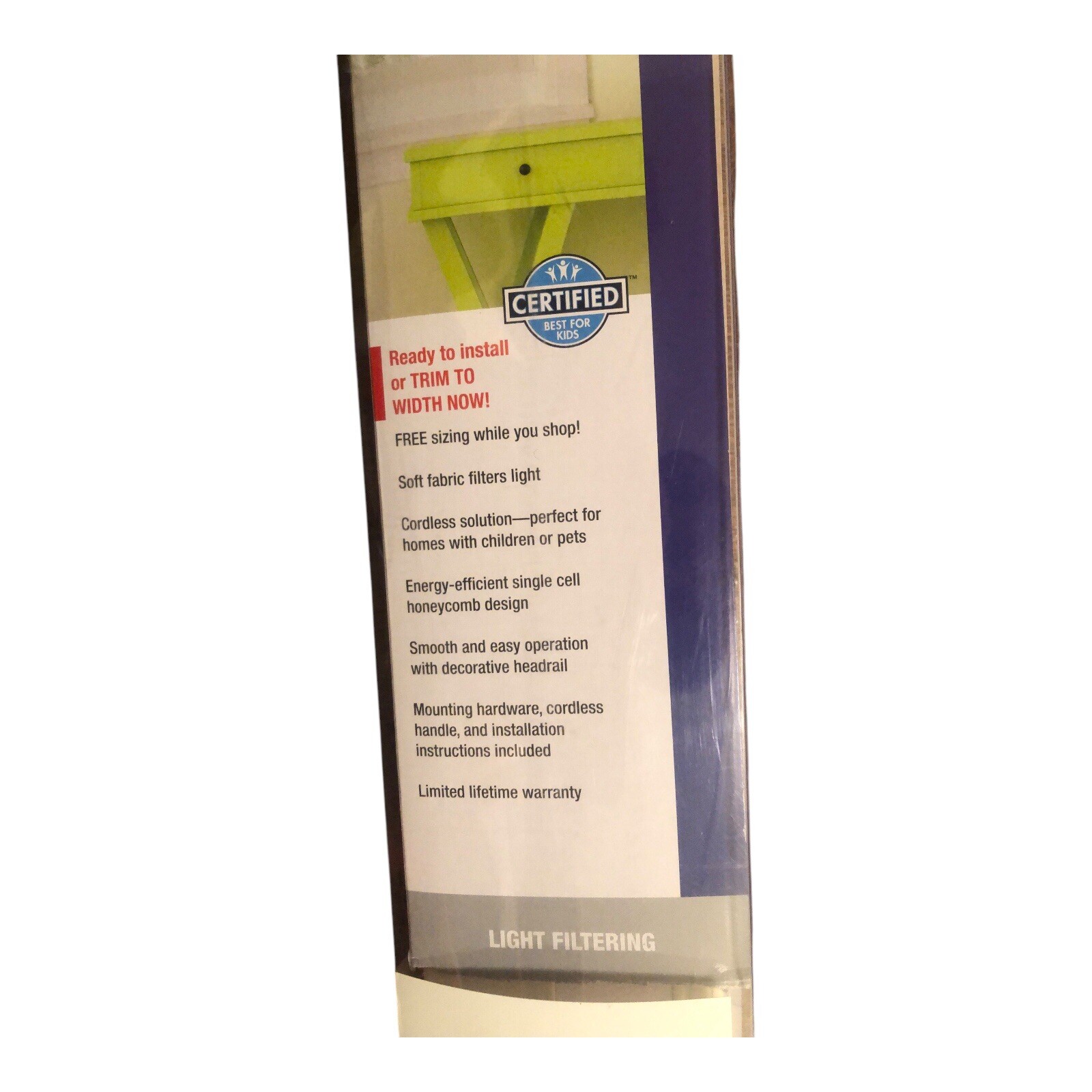 White Cellular Blinds | Radiance Cordless Light Filtering 54 W x 72 L Off-White