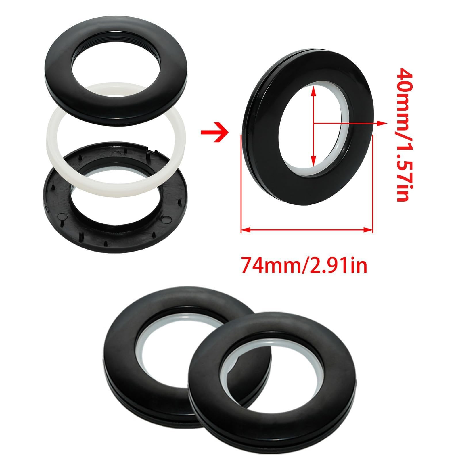 20 Pcs Plastic Curtain Grommets, ABS Curtain Eyelet Rings, Round Rings, Inner…