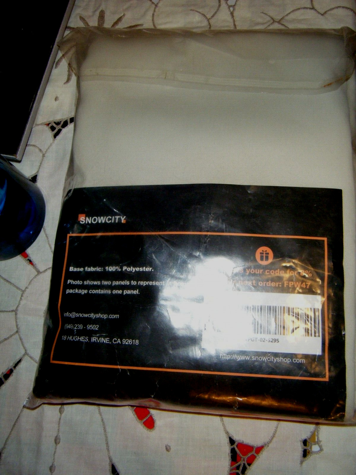 Snowcity Waterproof grommet top Cream Outdoor curtain panel 52 W x 95″L NEW #30