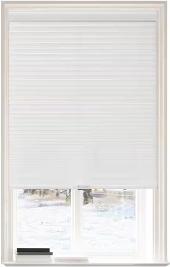 White Polyester 35 in.W x 72 in.L Light Filtering Cordless POSH Honeycomb Shade