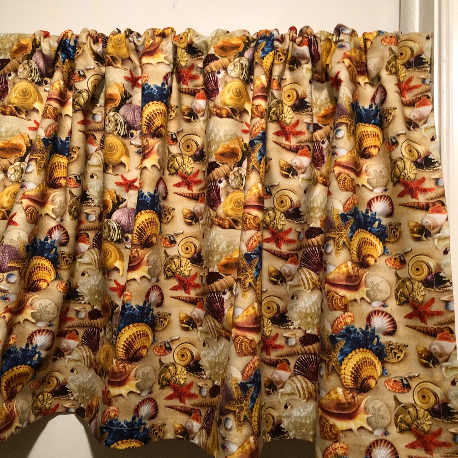 Handmade SEASHELL Valance, 41 X 15 INCHES
