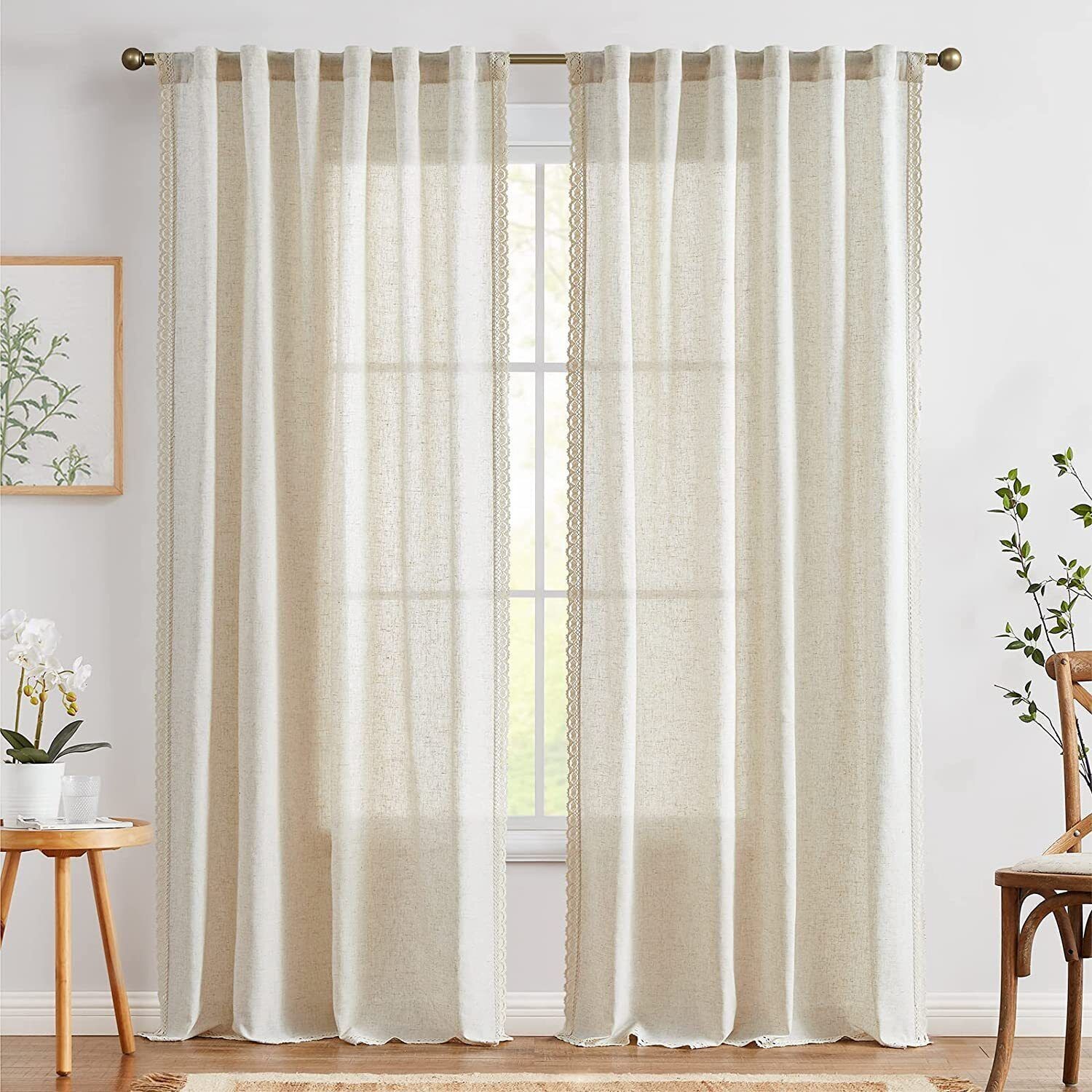 No punching solid color curtains