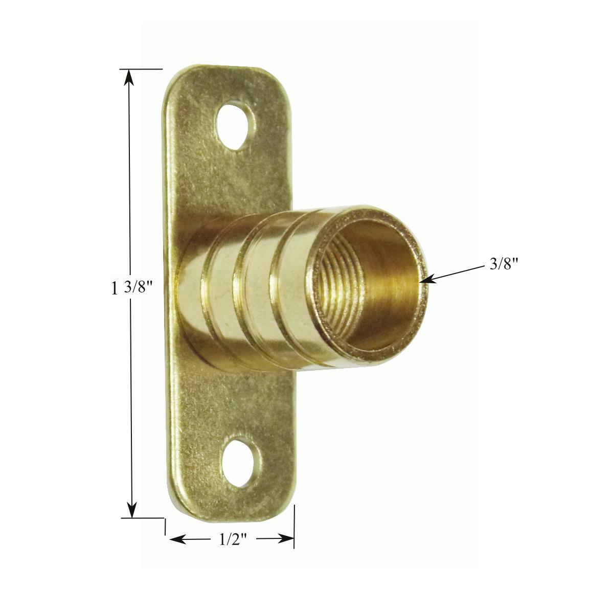 INSIDE MOUNT Brass Plated BRACKETS for 3/8″ Rodding Doors & Sidelights (1-Pair)