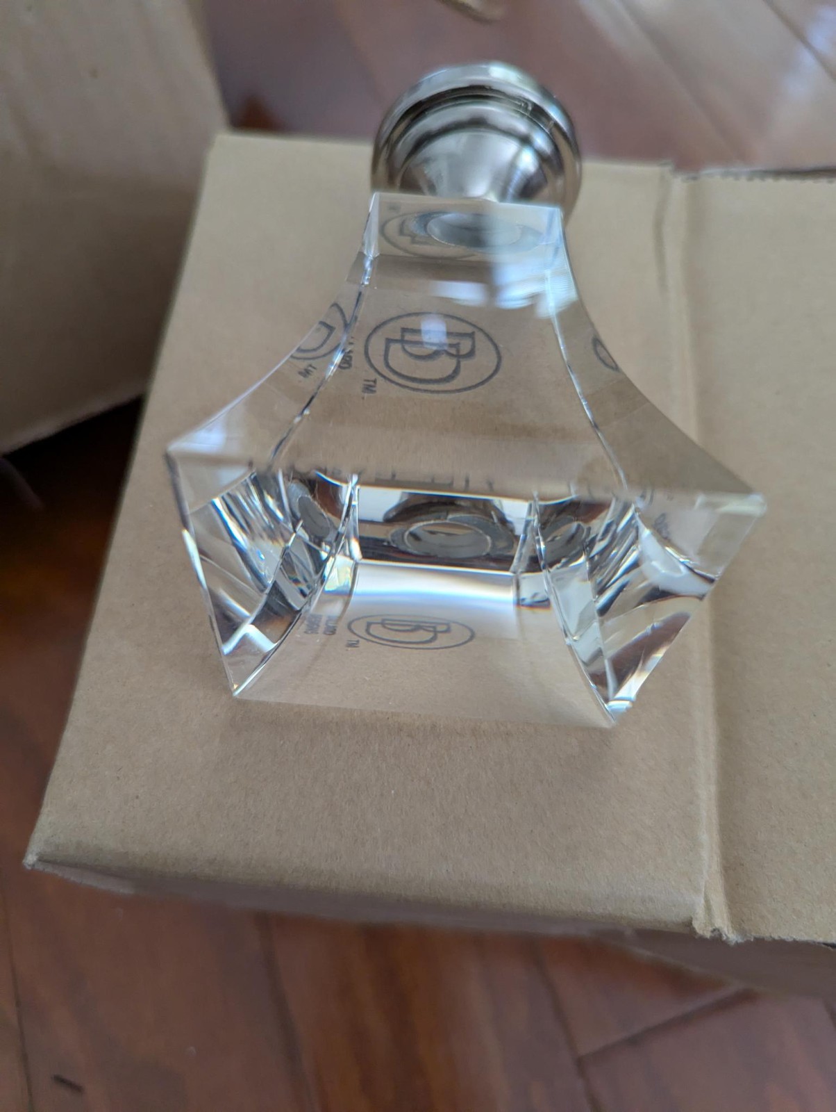 (2) * New * Ballard Designs Crystal Tapered Drapery Finials 1.25 Polished Nickel