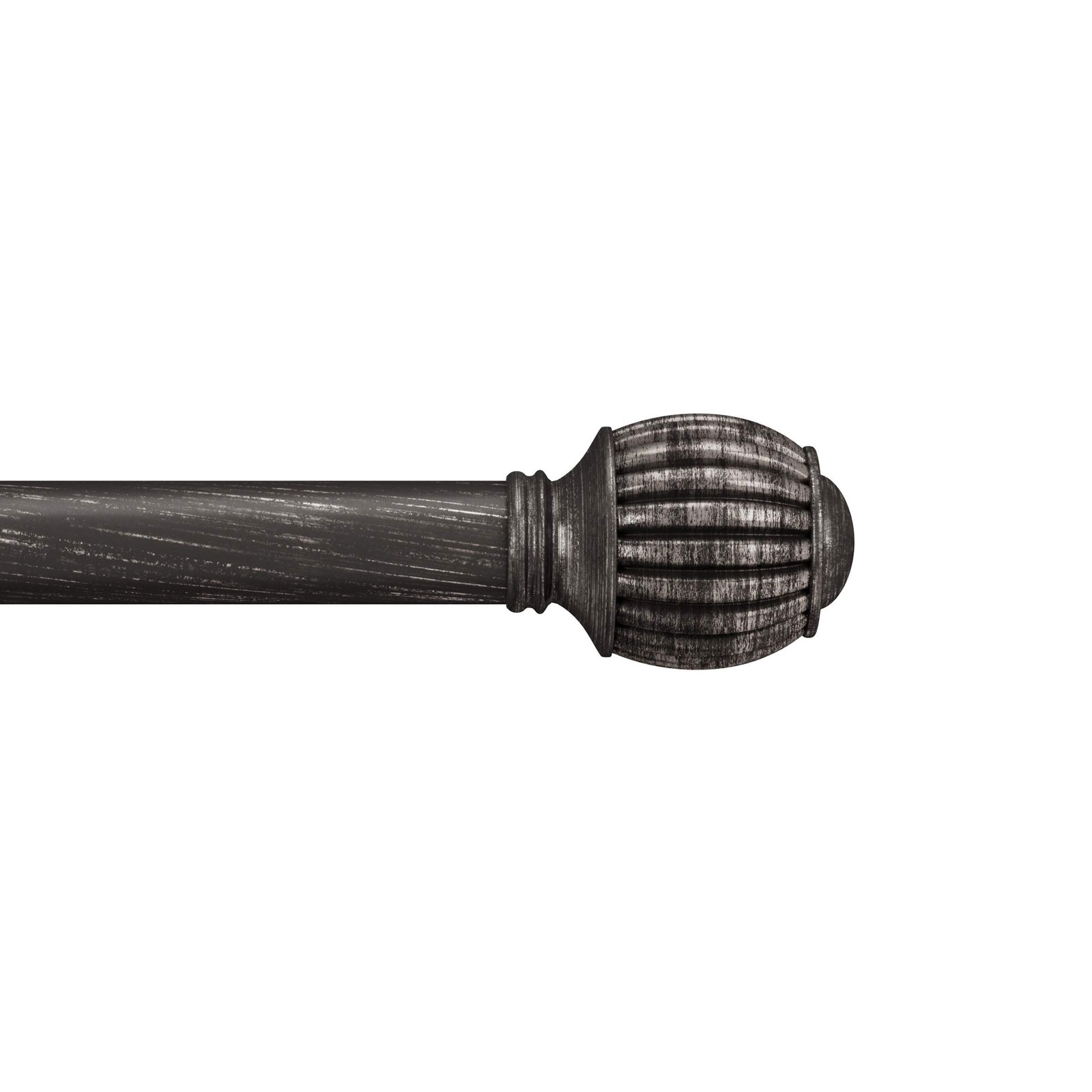 Bedford Home 1-Inch Curtain Rod- Decorative Striped Cone Finials Hardware- For