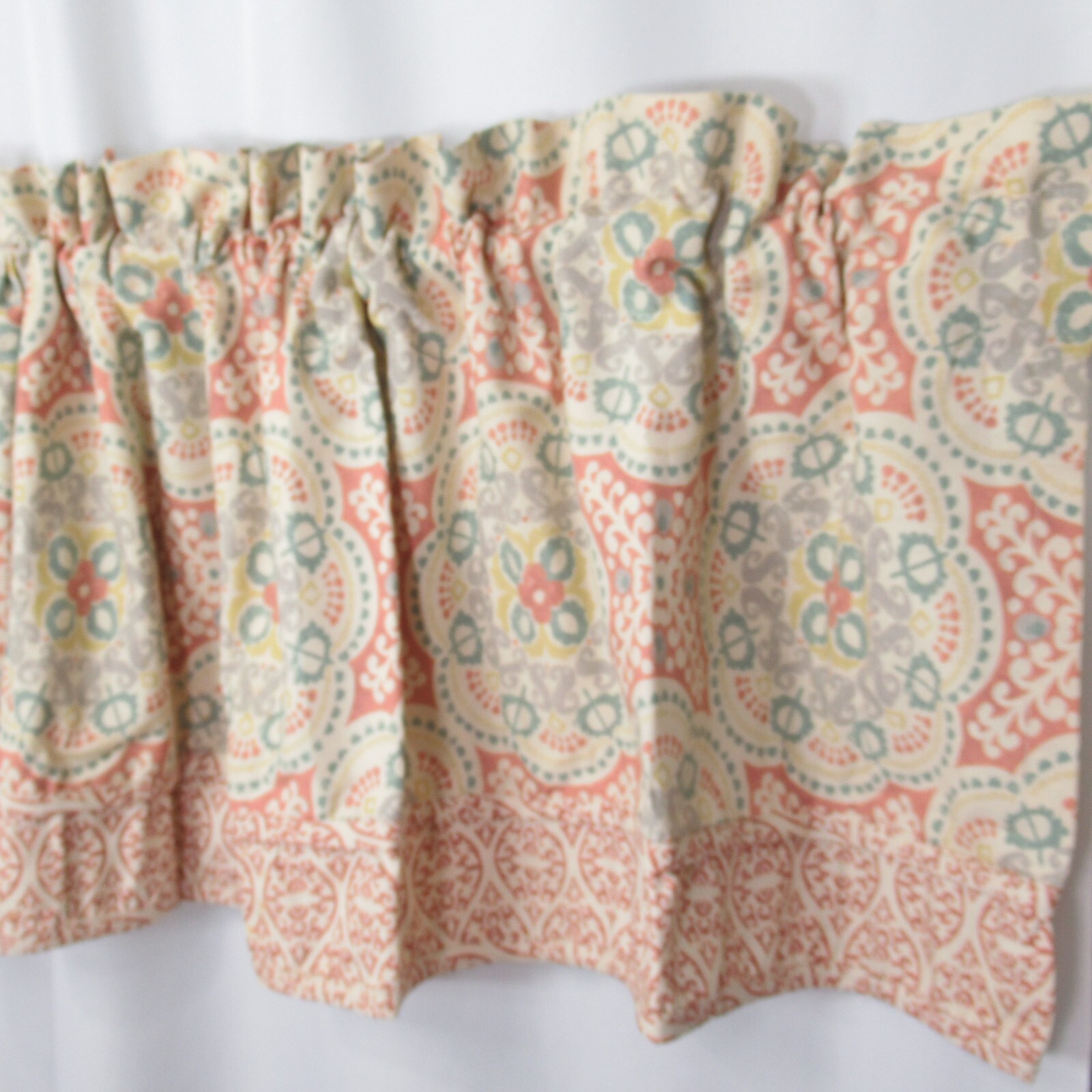 Waverly Home Classics 2 Valances Astrid Coral Red 52 X 20 Rod Pocket Layered