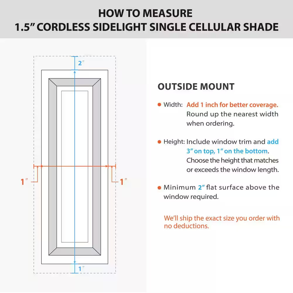 White Cordless Blackout Eco Polyester 9/16 In. Sidelight Single Cellular Shade –
