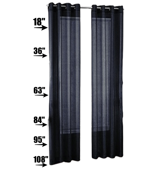 2PC SOLID VOILE SHEER WINDOW DRESSING CURTAIN GROMMET PANEL TREATMENT DRAPE