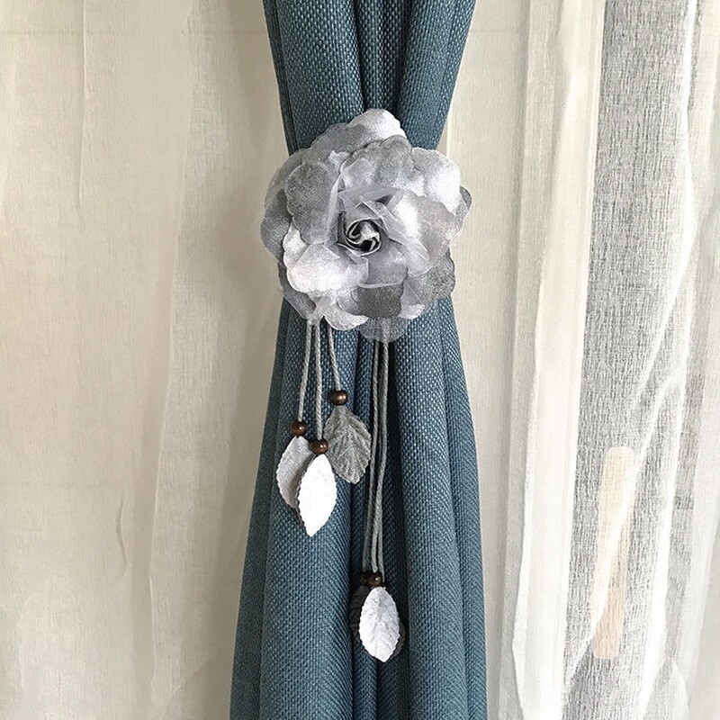 1 Pair Floral Curtain Tie Backs Holdback Tieback Holders Flower Home Decor