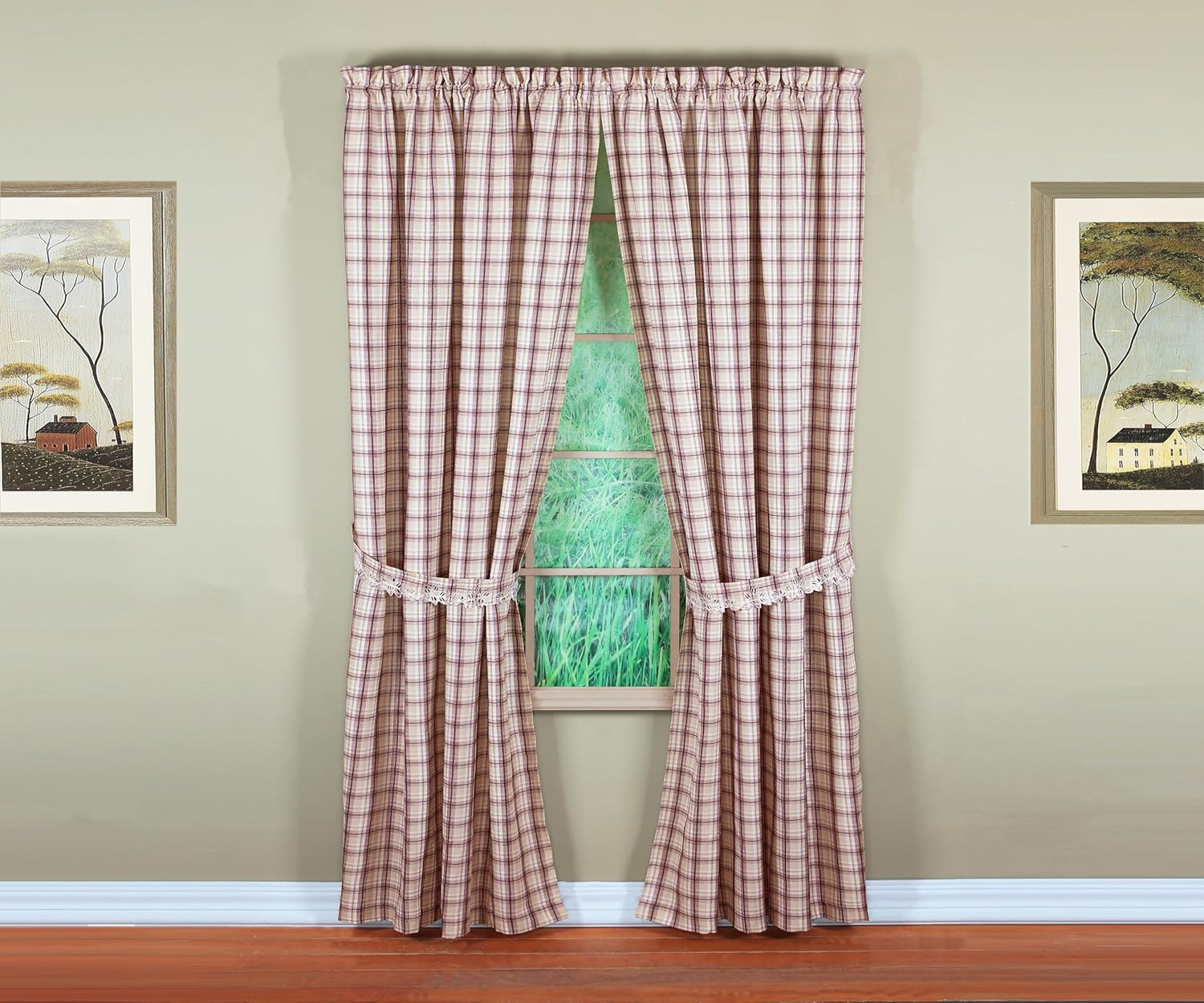 , Dover Cutwork Embroidery Panel Pair 84″, Burgundy, 4-Piece-Set, 80″ W X 84″ L