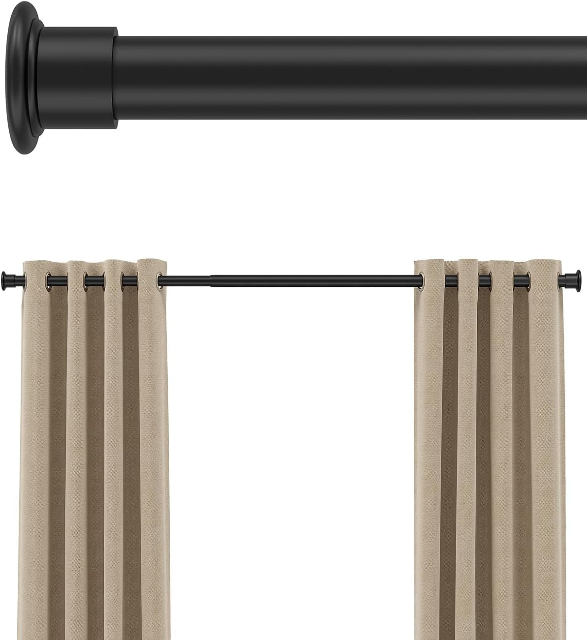 Tension Curtain Rod by ,123-160 Inches, Heavy Duty Tension