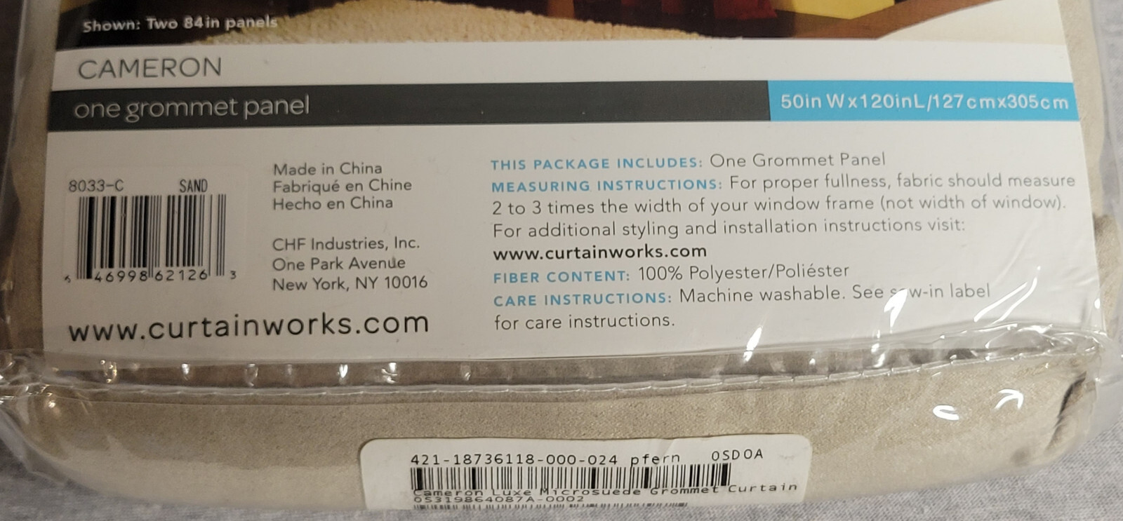 One Curtainworks Cameron 50×120“ Grommet Panel 100% Polyester in Sand