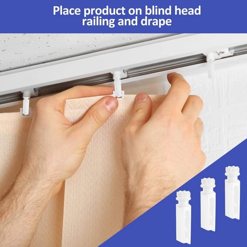 Invisible Design Vertical Blind Replacement Stems – 12 Easy Snap Install Parts