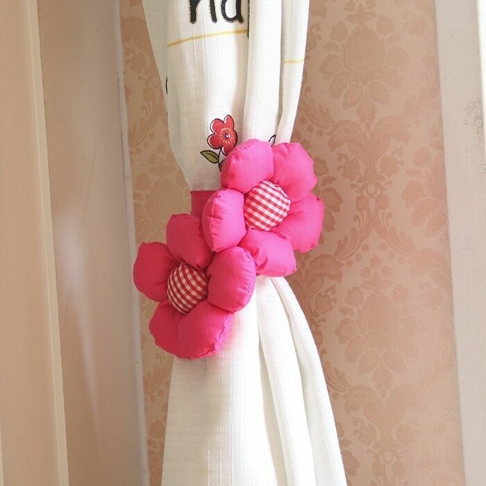 2X Flower Curtain Tieback Rope Holder Children Kids Bedroom Window Room Decor