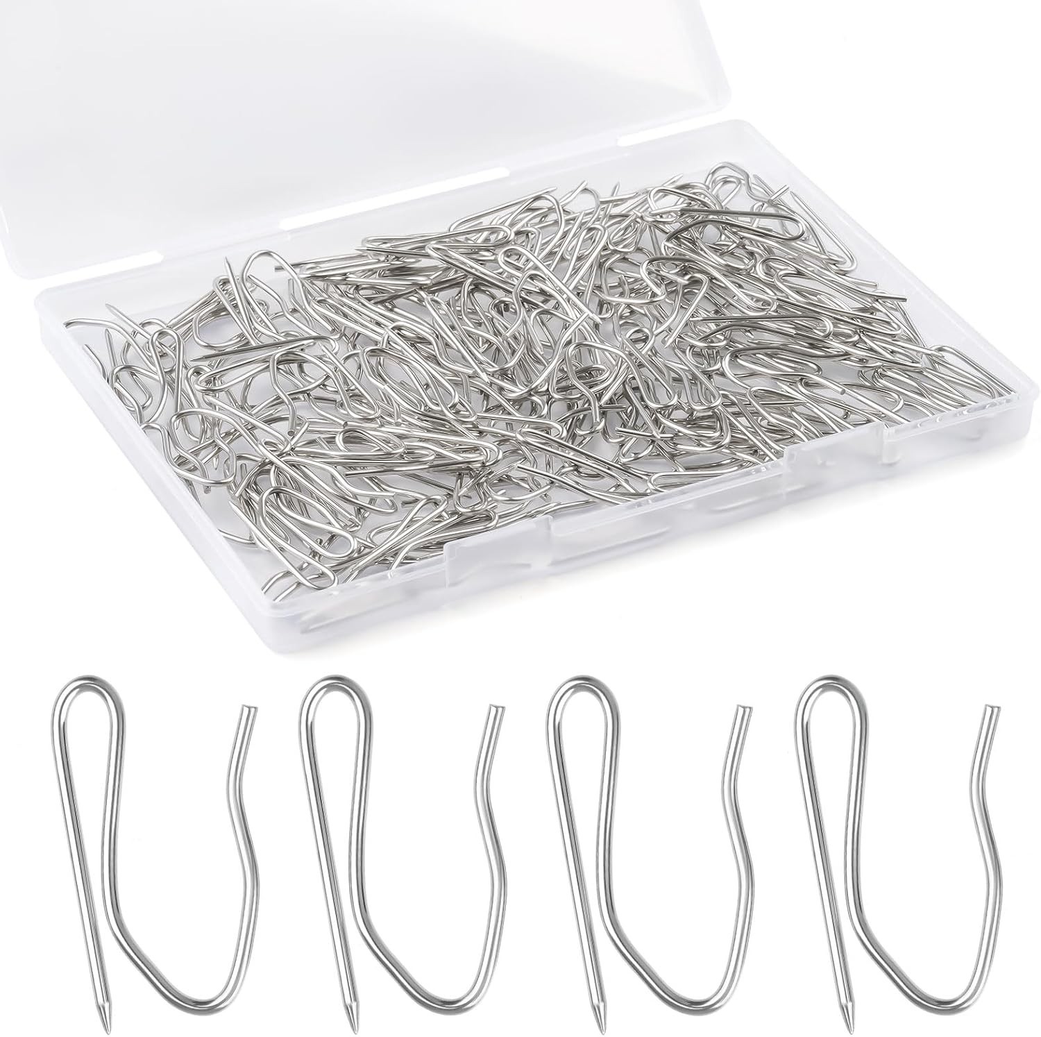 140 Pcs Metal Curtain Hooks S Shaped Drapery Pins Stainless Steel Curtain Clips