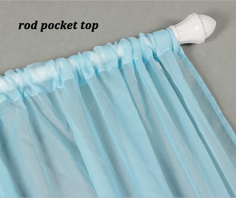 Floral Embroidered Sheer Widnow Curtain Rod Pocket 1PC W39 x L84