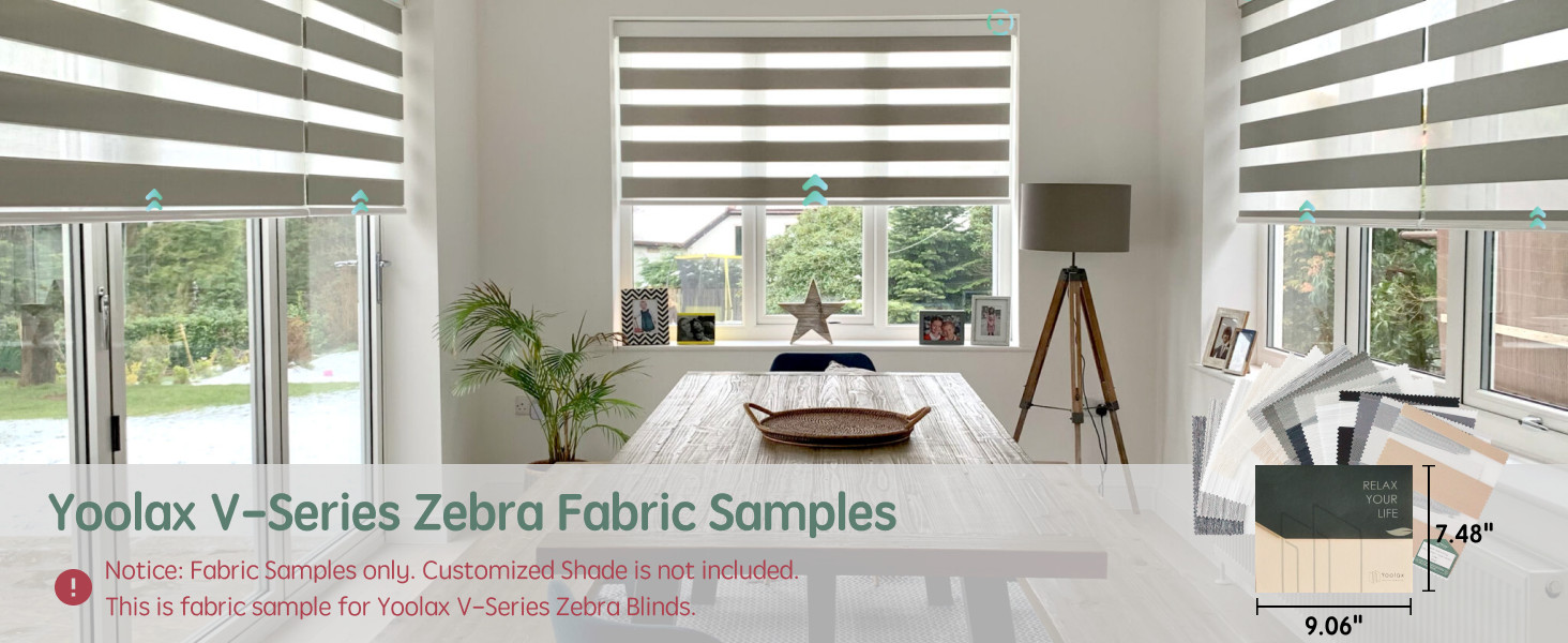 Motorized Blinds with Remote, Motorized Zebra Shades Compatible with Alexa,