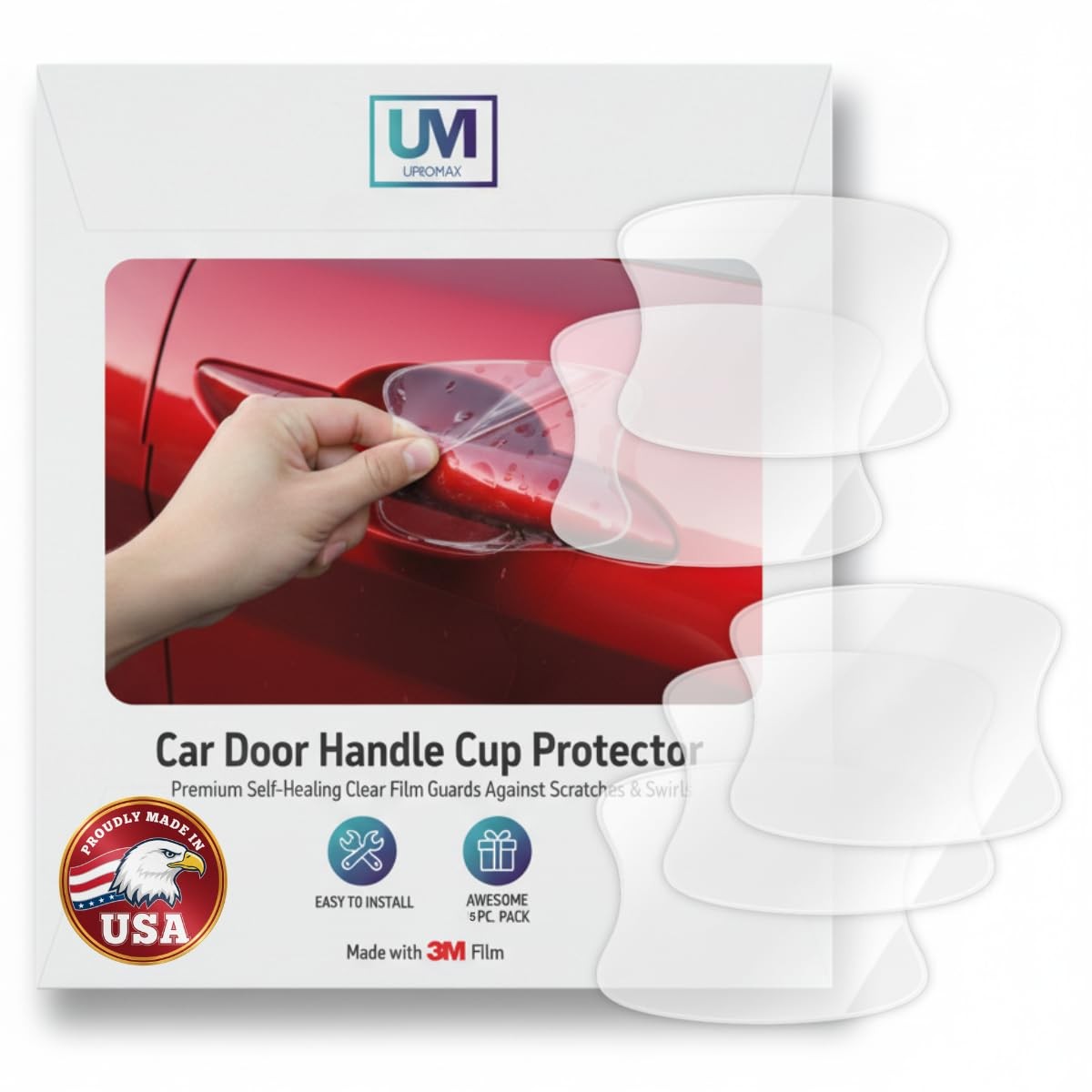 3M-5 Pack Car Accessories Car Cover Door Handle Cup Protector Clear Film | Se…