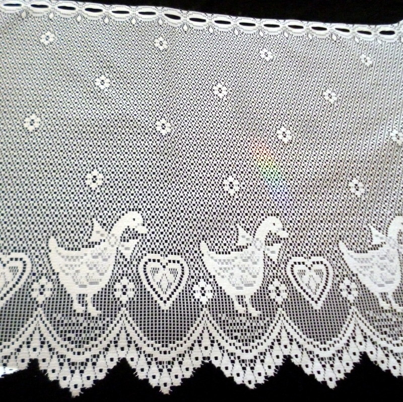 New European DUCKS 24″ Valance Fabric Lace Cafe Curtain Fabric By Yard