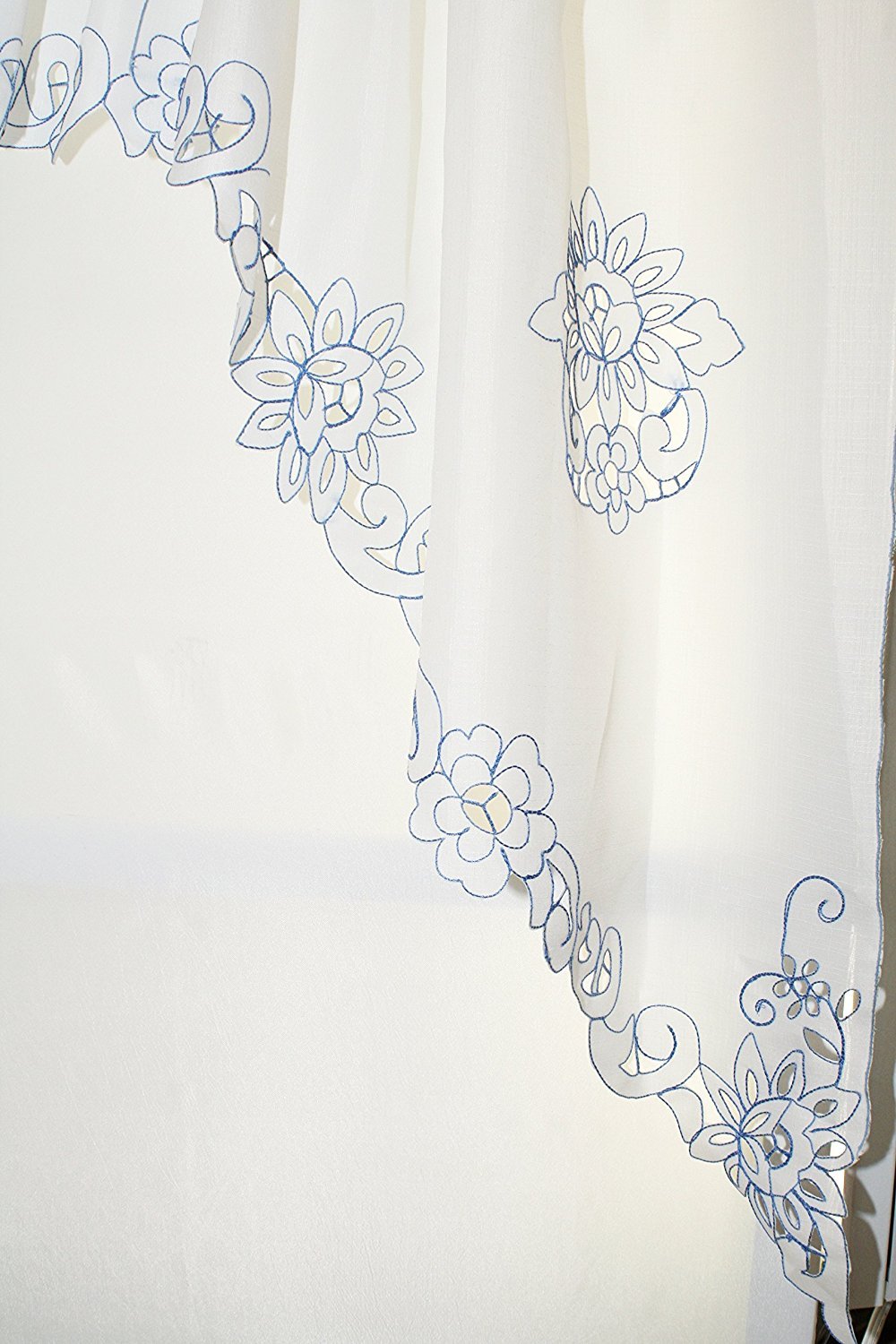 MANY SIZES Litchfield Curtain Scrolling Cutwork Flowers and Leaves Detailed