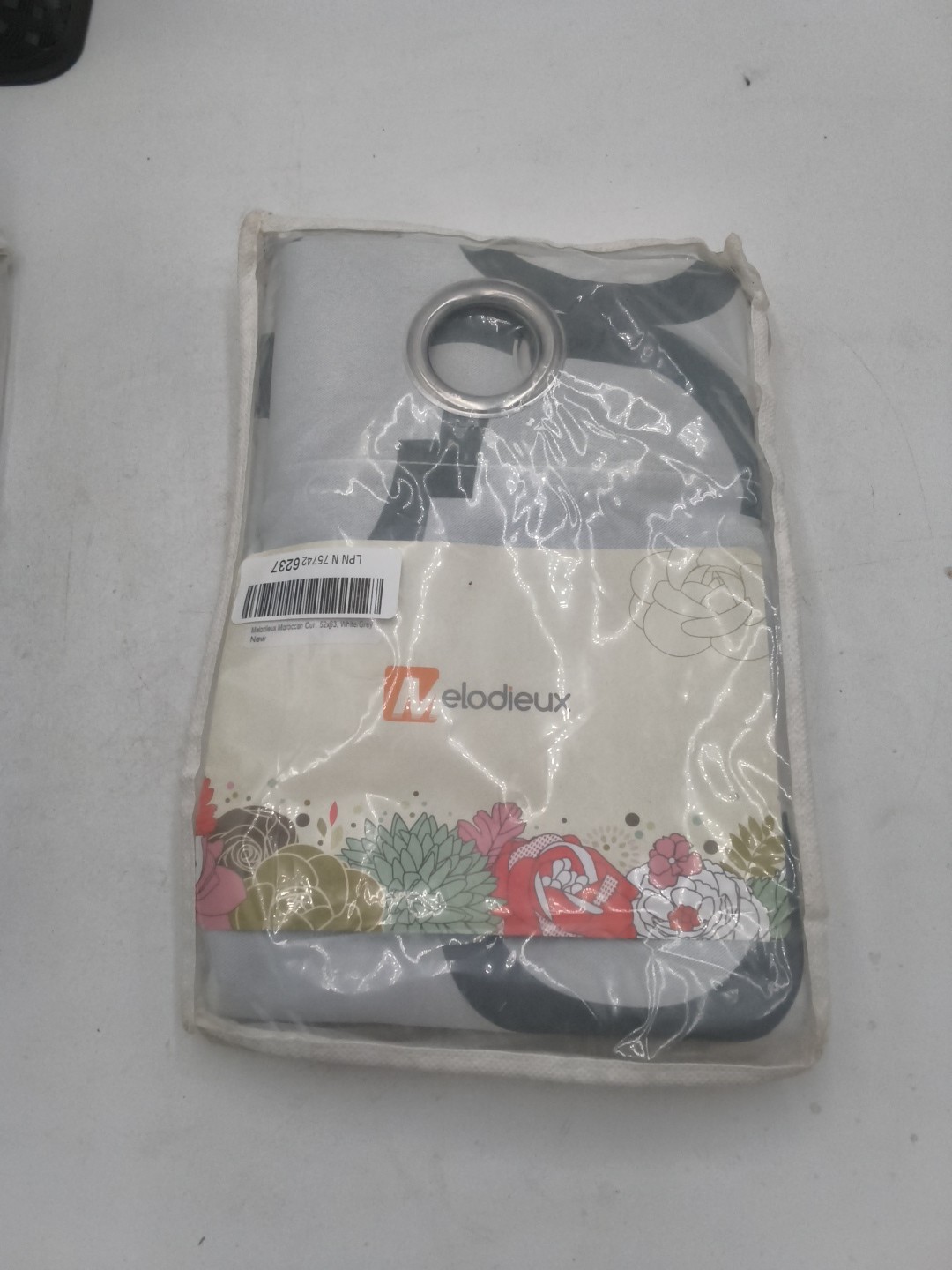 Melodieux Moroccan Curtain 52×63 White/grey Brand New Multiple Available