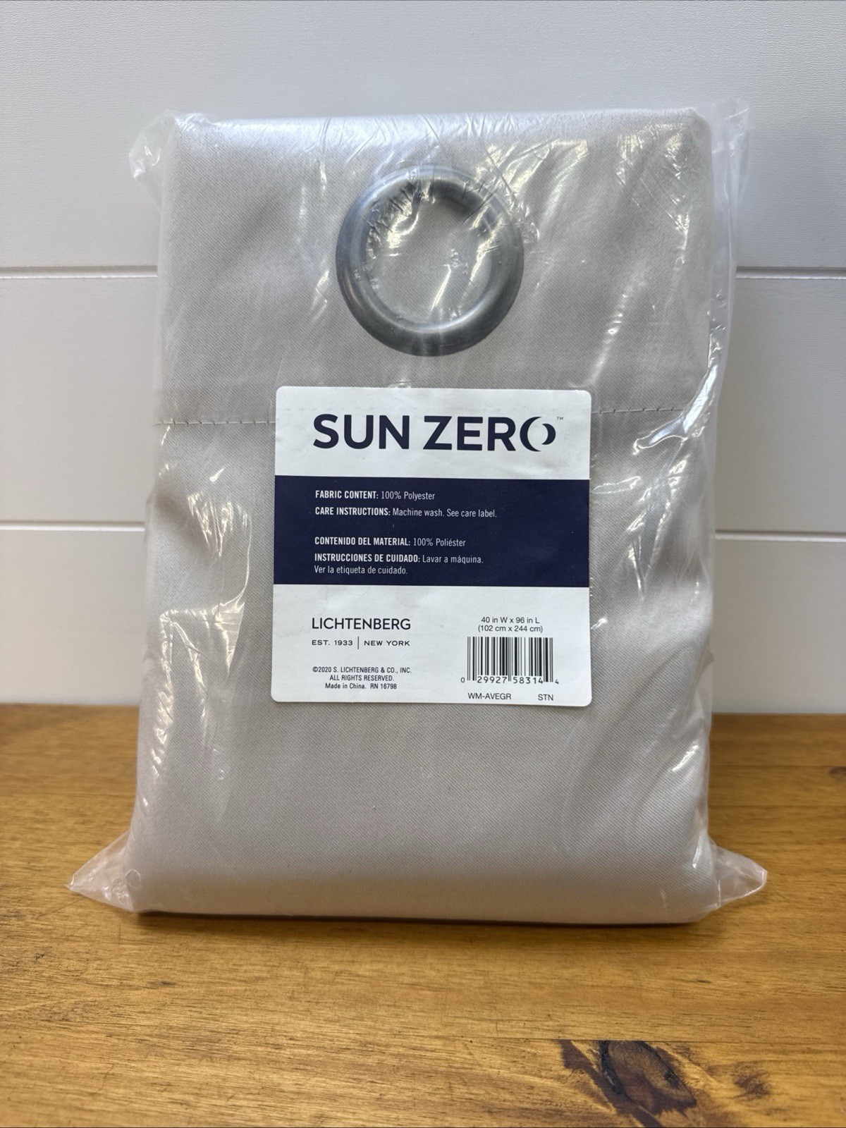 Sun Zero Lichtenberg Grommet Top Curtain Panel 40” W x 96” L