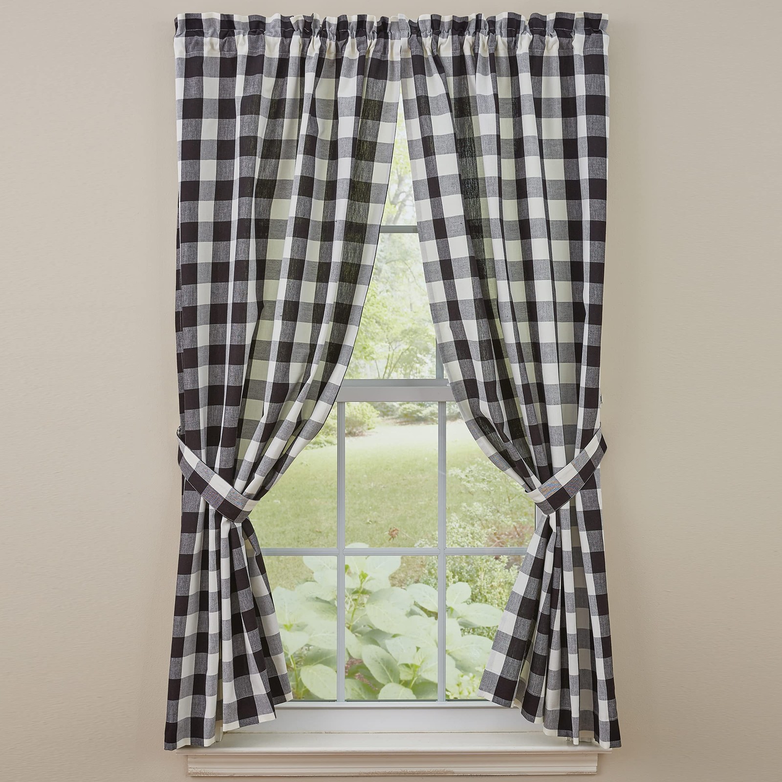 Park Designs Black 72″W x 63″L (Pack of 2), Buffalo Check 63″ & Cream