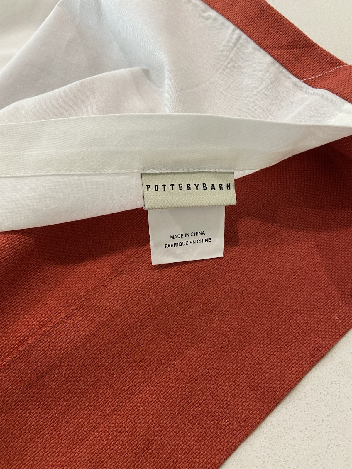 NEW Pottery Barn Contrast Band Drape Panels (2) 50 x 84 Pole Top Linen Cotton