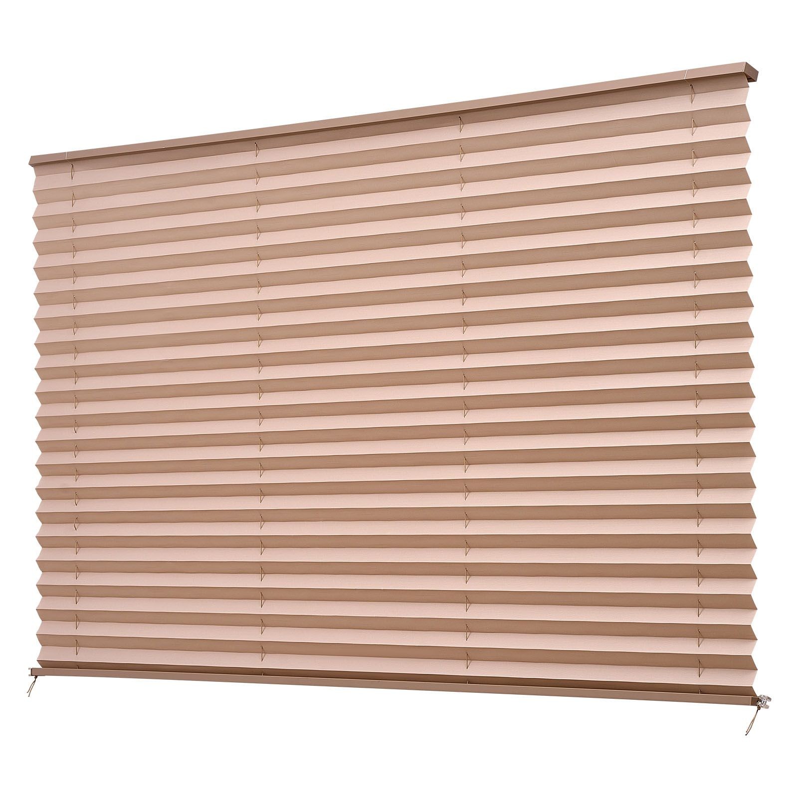 Cappuccino RV Blinds 62x32in Pleated, Blocks Sunlight Privacy