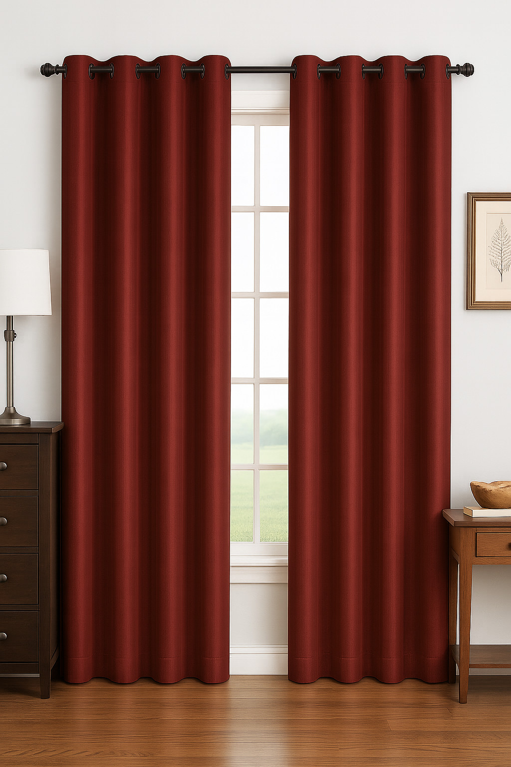 Luxury Glow Faux Silk Curtain Panel-1 Panel, 8 Grommets,Elegant & Light Blocking