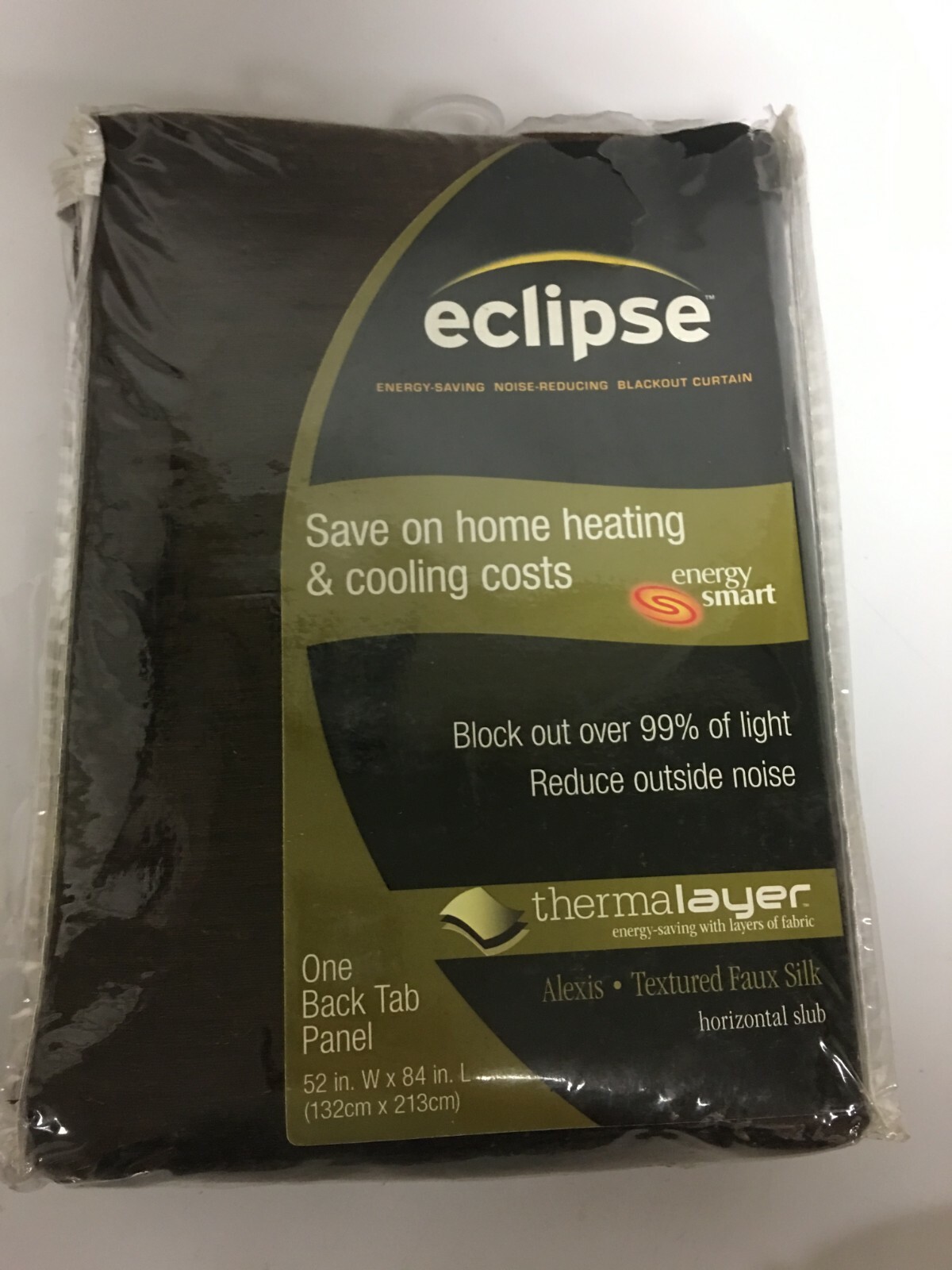 eclipse one back tab panel 52″ x 84″ chocolate