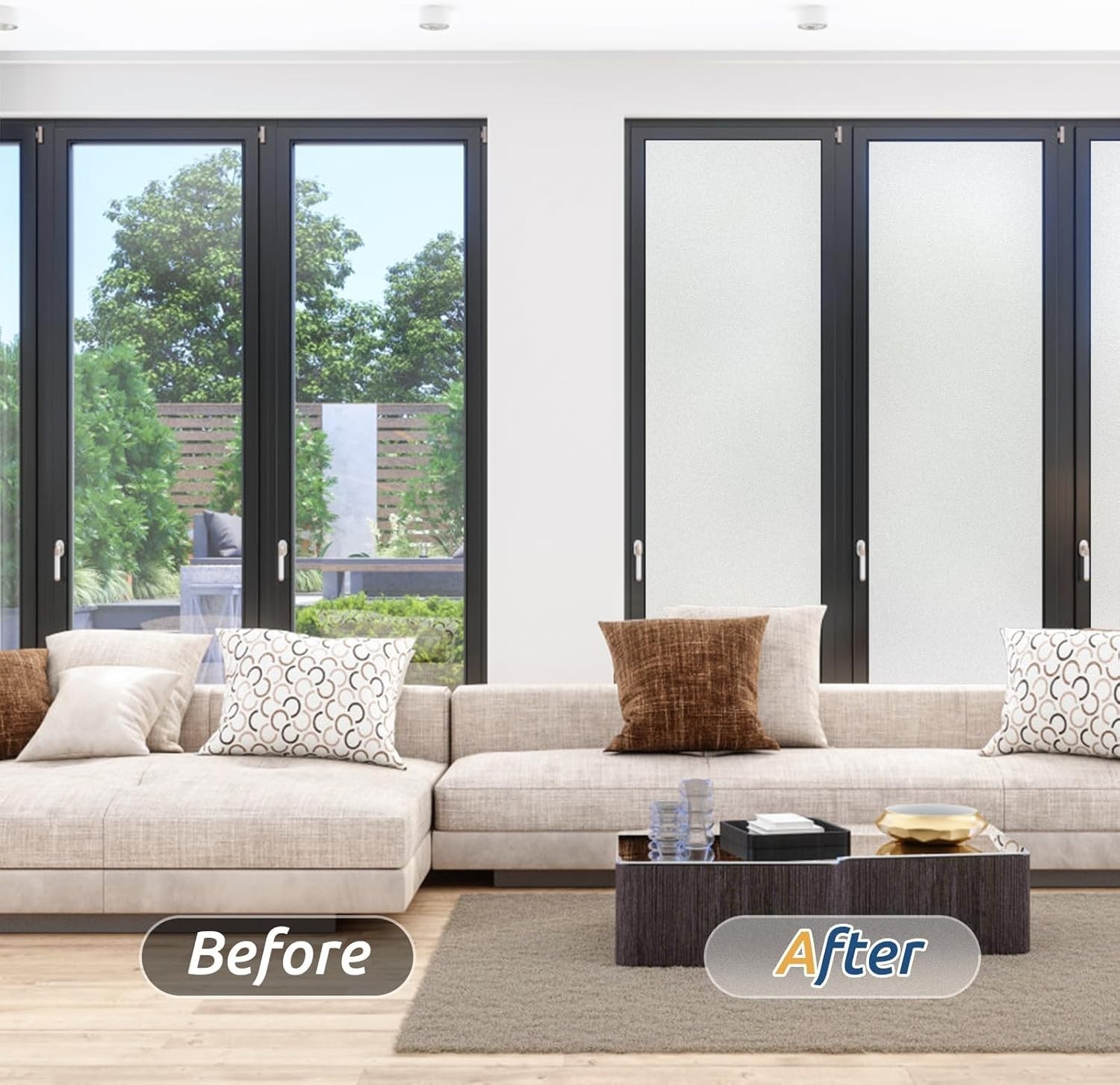 Removable Static Cling Window Film – Soft Light & UV Protection 17.5×78.7in