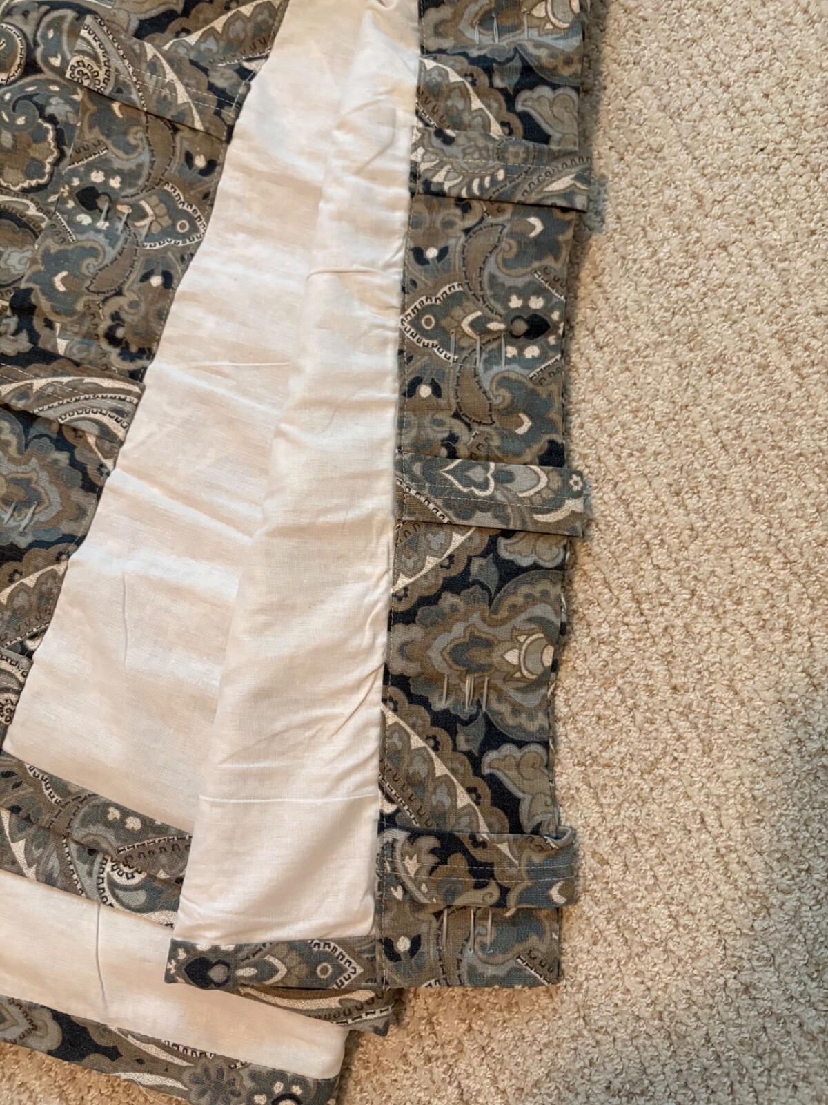 Pottery Barn Mckenna paisley drape panels in blue 96 inches