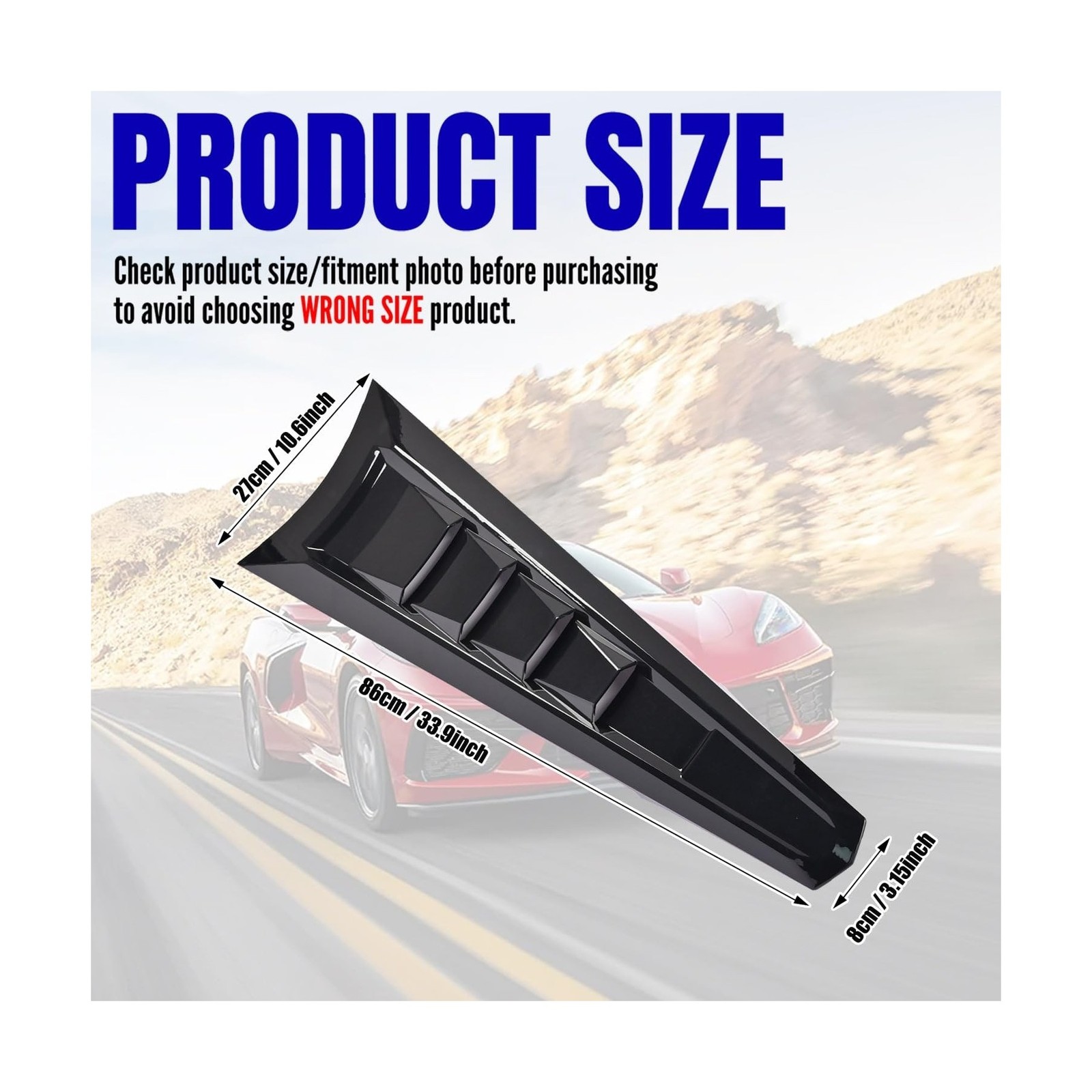Black Rear Split Window Applique,ABS Plastic Car Rear Hatchback Louver Moldin…