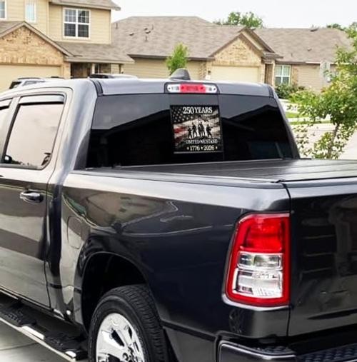 250 Years Rear Middle Sliding Window for Dodge Ram 2009-2026 Black Solider