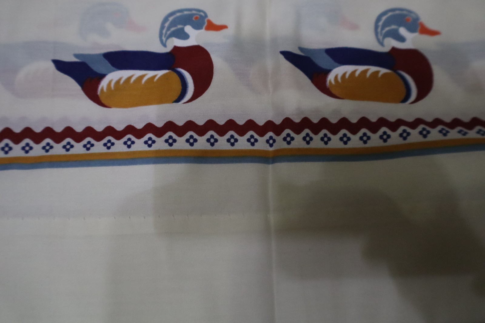 One Pair Ivory with Duck Design Curtain Panels – Each Panel 24″ x 30″