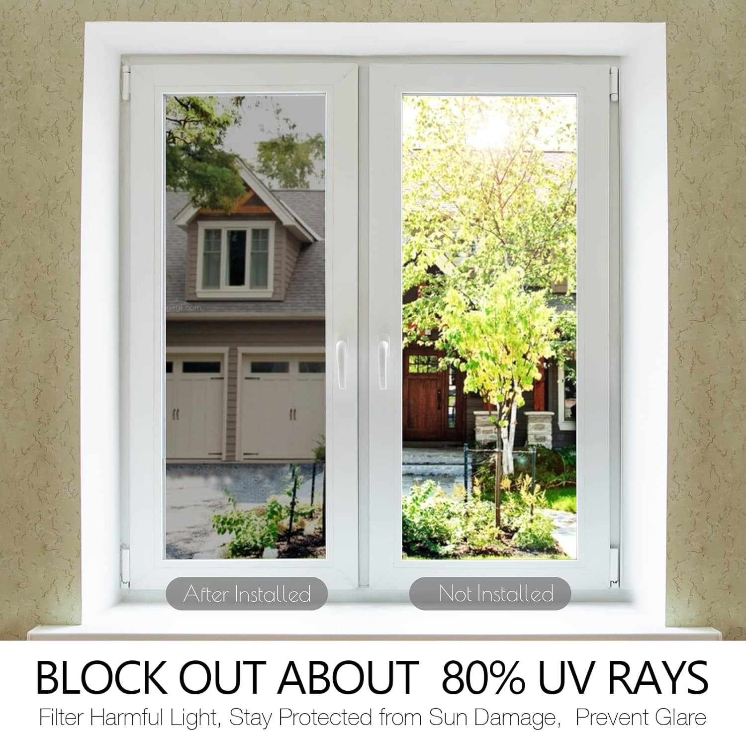 Advanced UV Protection & Heat Blocking Window Film – Static Cling, 35.4″ x 8.2″