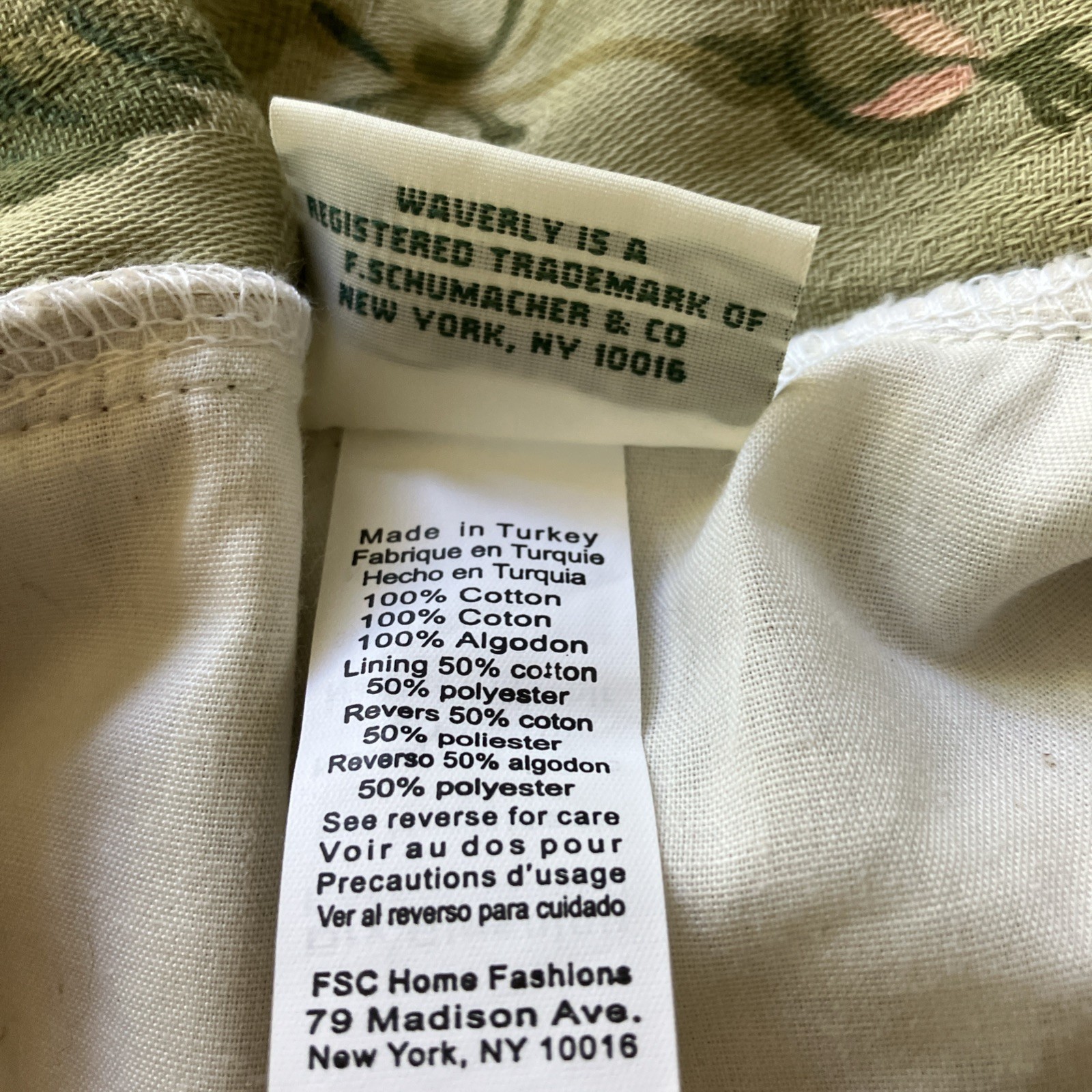 4 Available NEW Waverly Waterfall Swag window Valance Green Rose Floral w trim