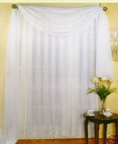 SHEER VOILE 216″ WINDOW SCARF WHITE
