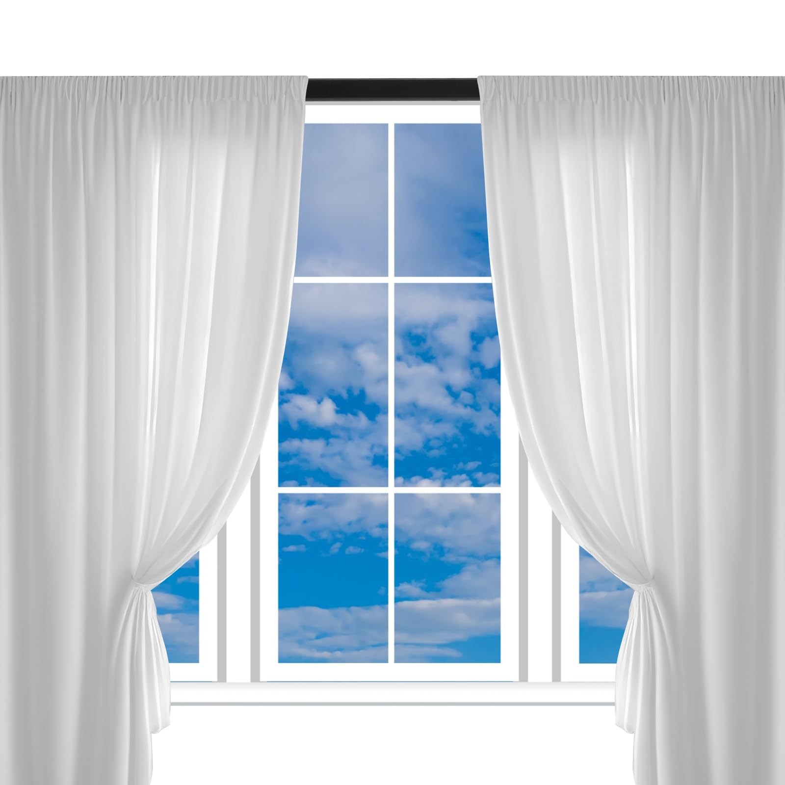 4 PCS Black Adjustable Tension Window Curtain Single Rods 2542 Inch Hardware