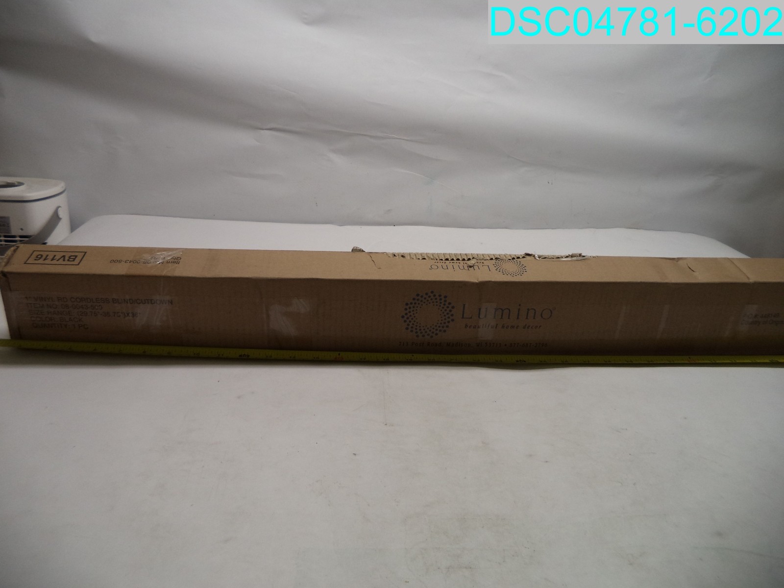 08-0043-500 Lumino 1″ Vinyl Black Cordless Blind 36″