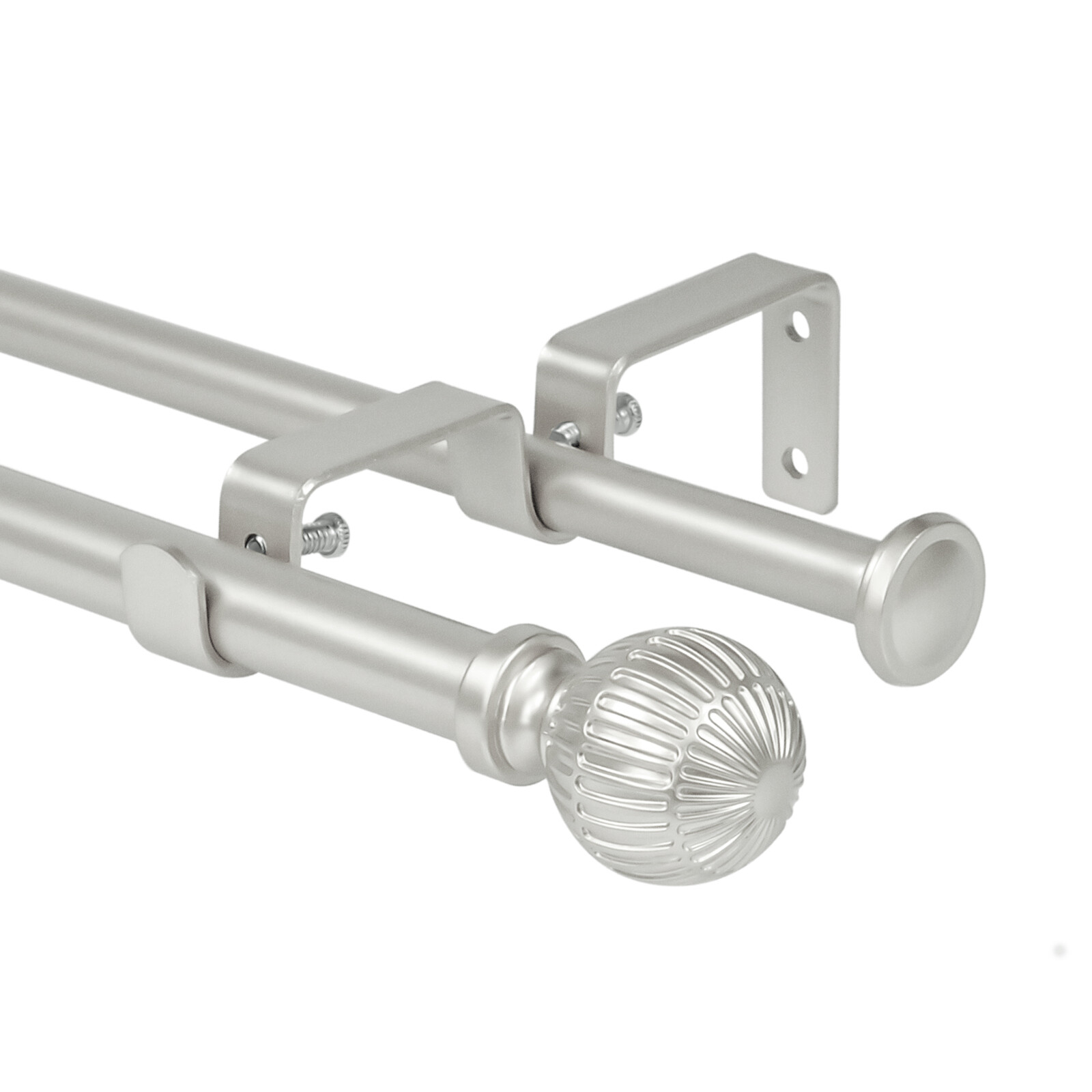 5/8 In Adjustable Double Splicing Drapery Curtain Rods w/ Volle Finials 28″-120″
