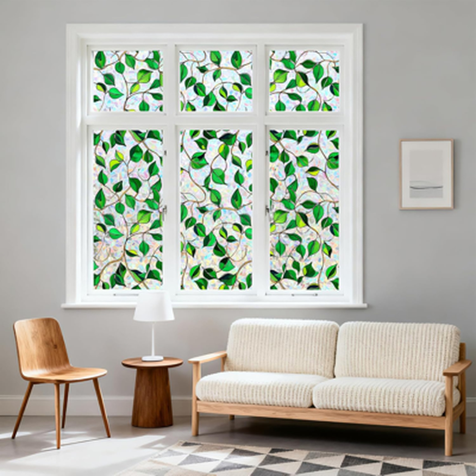 Decorative Window Film Rainbow Stained Glass Privacy Clings Sun Blocking Vinyl